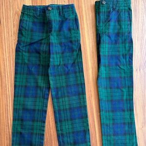 Lands End Tartan Plaid Boys Holiday Dress Pants - Size 5 Slim